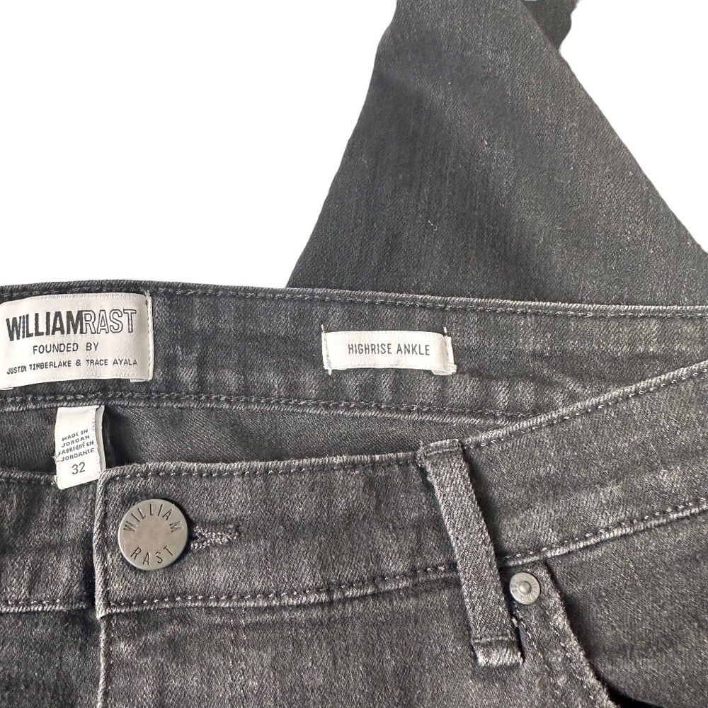 William Rast High-Rise Sculpted Zip Ankle Skinny Jeans Size 32 Faded Black - Picture 16 of 16